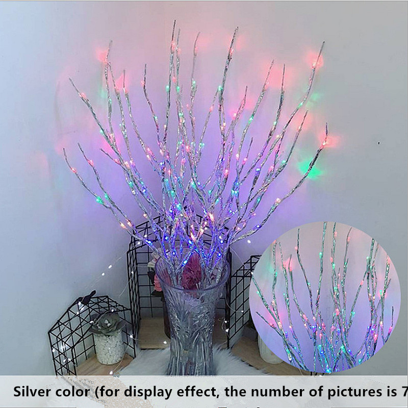 Luces decorativas de árbol de simulación para habitación, luces Led de Navidad impermeables para jarrón, piso, lámpara de porche interior, cuentas de luz decorativa, nuevas: color1