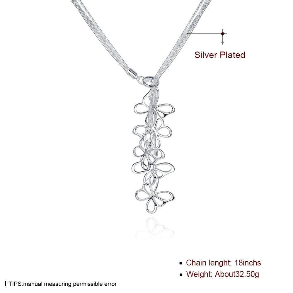 Collar de plata 925 con colgante de cinco mariposas para mujer, joya de , de joyería Glamour