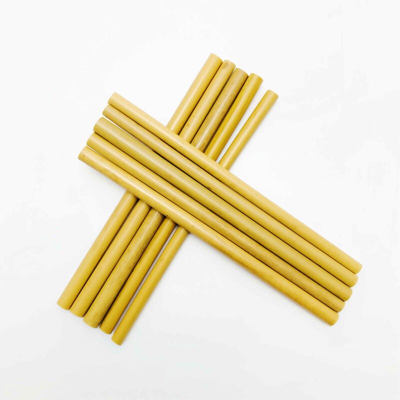 Natuurlijke Bamboe Rietje Biologisch Afbreekbaar Bamboe Rietjes Herbruikbare Stro Travelling Set Met Borstel Suikerriet Stro: 1210 10pcs straws