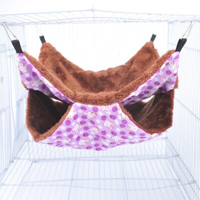 Set Double Thick Plush Warm Bed Rat Hammock for Hamster House Hanging Nest Sleeping Bag Hanging Tree Beds Hamster Cages: G / 35 x 35cm