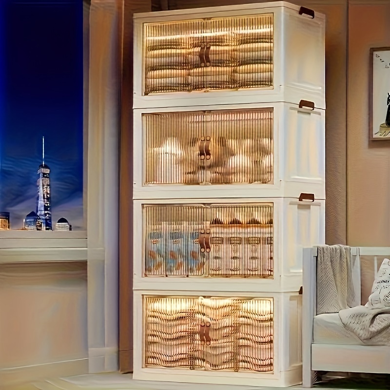 Easy to assemble 1-piece shoe cabinet organizer -1-5 layers - Space saving, clear door shoe box - Perfect for home, school