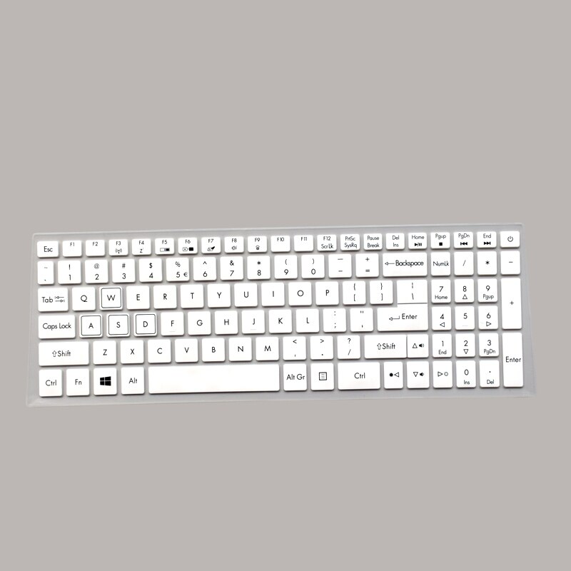 Protection de la peau de clavier pour ordinateur portable, 15.6 pouces, pour Acer Predator Helios série 300 G3-573, Triton 700, Nitro 5, PH317, VX5, VX15: white