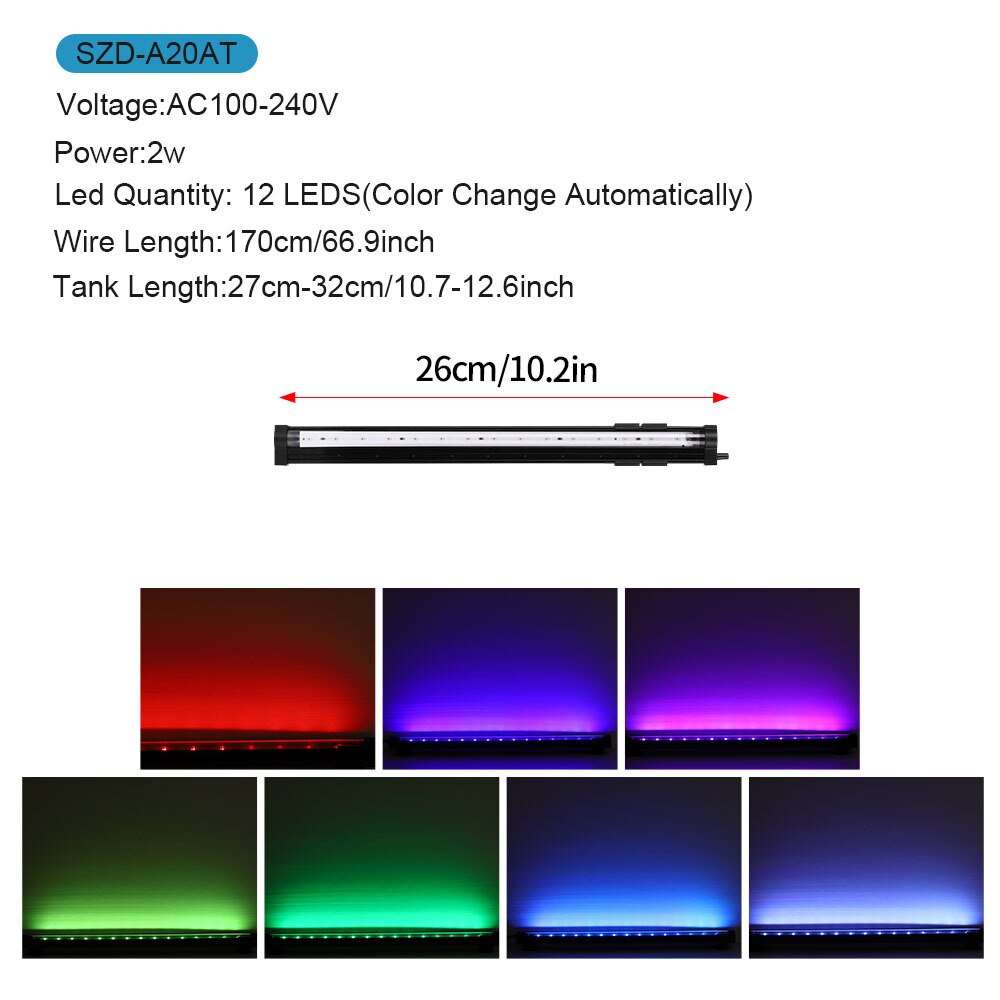 Kleurrijke Kleur Veranderende Led Aquarium Licht Duiken Licht Led Afstandsbediening Kleur Veranderende Onderwater Licht Led Aquarium: DB-30AT