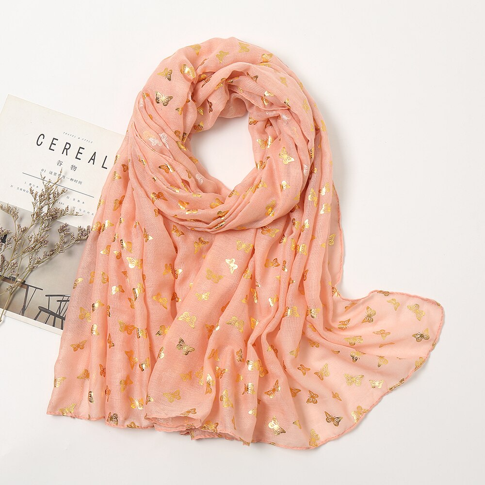 Foulard à paillettes doré uni pour femme, Hijab surdimensionné, châle brillant, bandeau musulman: 5