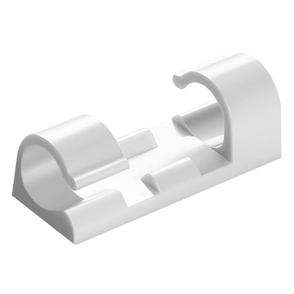 Space Saving Office Fixed Clamp Organiser Self Adhesive Desk Wall Cable Clip Buckle Multi-Purpose Wire Holder Fasteners: White L