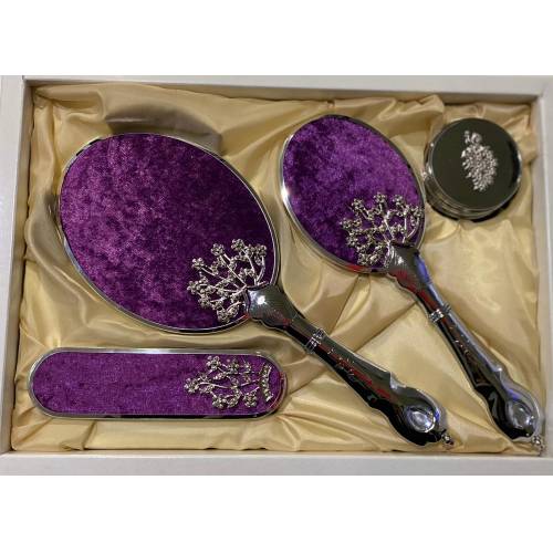 PURPLE VELVET MIRROR-COMB BRIDE ÇEYİZ SET