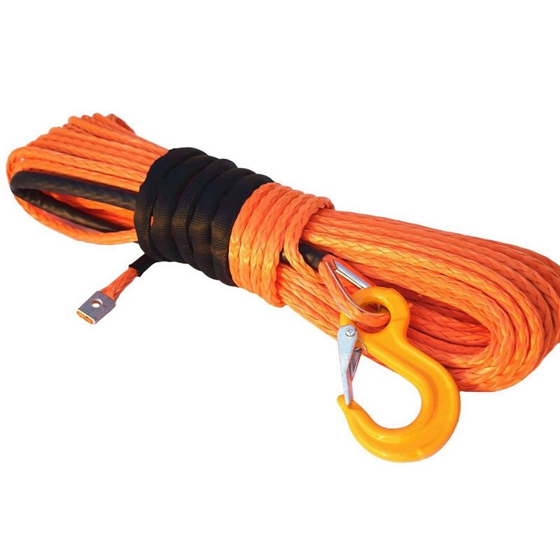 Syntetisk spil reb, orange 1/4 x 50ft syntetisk spil reb line kabel til atv utv suv lastbil båd spil