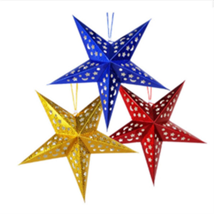 1PC 30cm-45cm-60cm Shiny Star Paper Lampshade lanterns Party Decoration Craft For Wedding Christmas Party Decoration Supplies