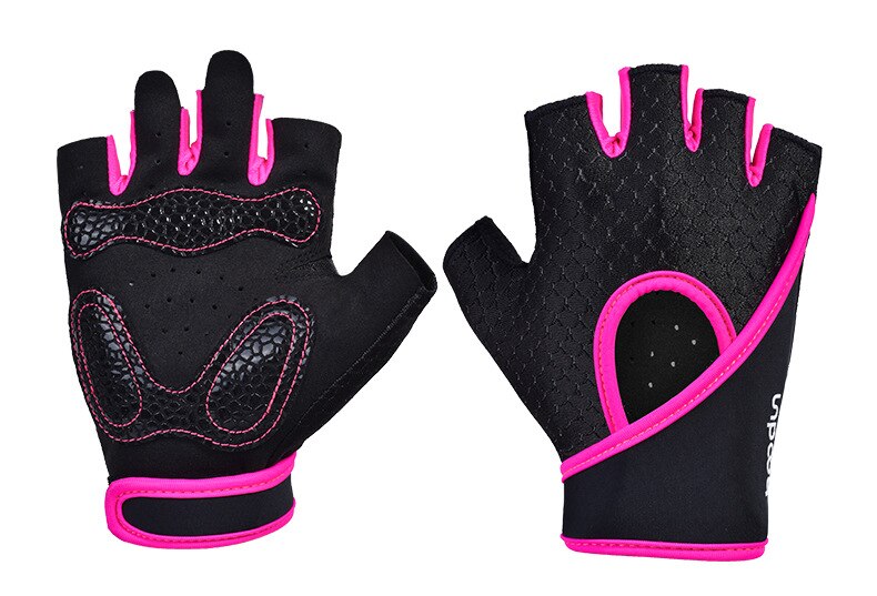 Half Vinger Ridding Gym Handschoenen Zwaargewicht Sport Gewichtheffen Handschoenen Body Building Training Handschoenen Voor Sport Fitness Handschoenen: Roze / M