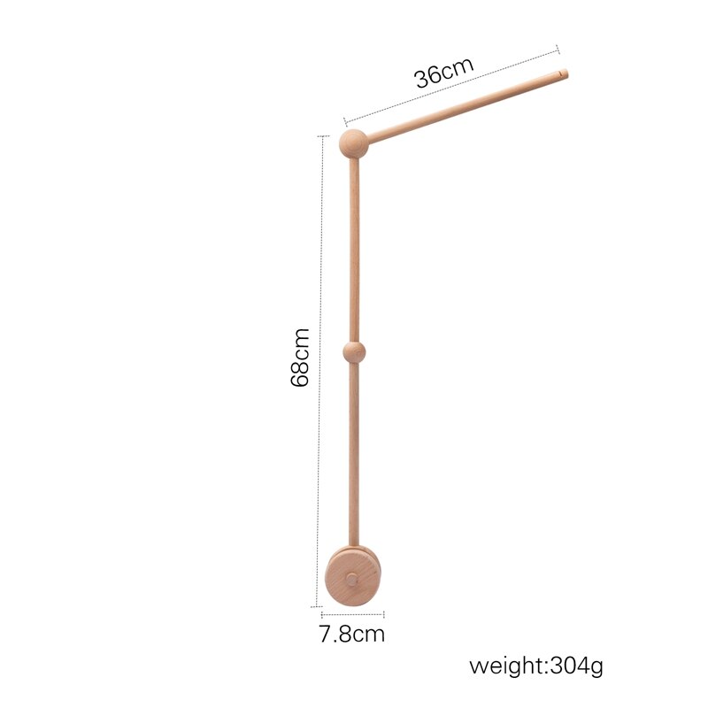 Baby Houten Bedbell Ondersteuning Mobiele Bedbell Speelgoed Frame Arm Ondersteuning Kinderwagen Speelgoed Voor 0-4 Jaar Oude Baby: Default Title