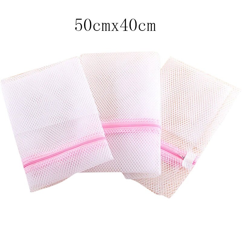 Polyester lynlås vaskepose tøj vaskepose bh sokker undertøj taske vaskebeholder multisize hjemmelagermaskine: 50 cm x 40cm