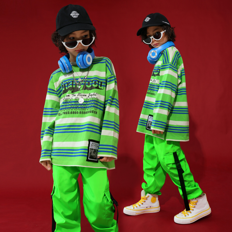 Jazz Dance Costumes For Boys Green Hip Hop Stage R... – Grandado