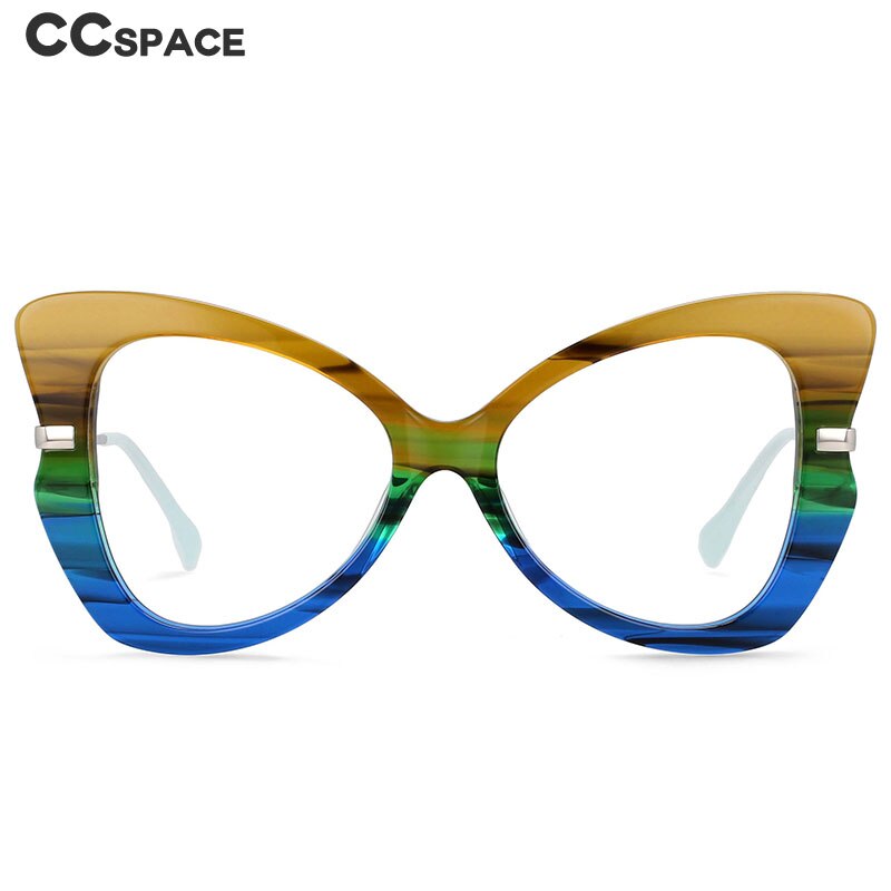 54326 Retro Big Frame Acetate Metal Mixed Frame Glasses Ladies Trend Butterfly Frame Computer Glasses Frame