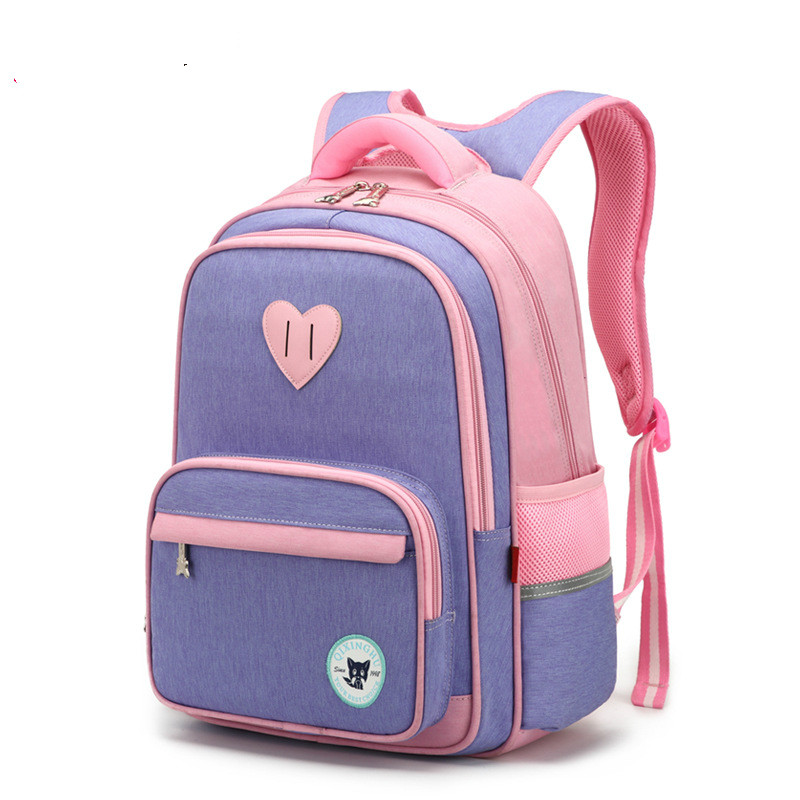 Wasserdichte freundlicher Schule Taschen Grundschule Rucksäcke Jungen Mädchen freundlicher Schulranzen Schul Orthopädische Rucksack Mochila Infantil: Violett groß