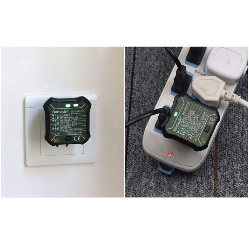 Eu /uk 30ma socket tester digital display socket detektor krets polaritet spänning tester väggkontakt brytare test