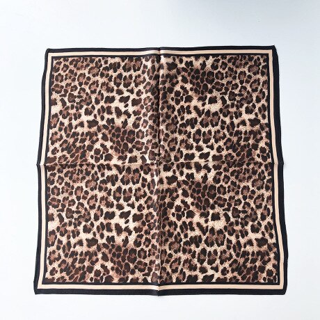 Foulard en soie femme 100% soie imprimé léopard foulard en soie Chic écharpe: Marron