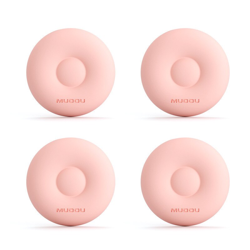 4-piece Air-soft Silicone Anti-collision Stickers Door Handle Anti-collision Pad Protection Cushion Door Rail Wall Guard: PINK-B