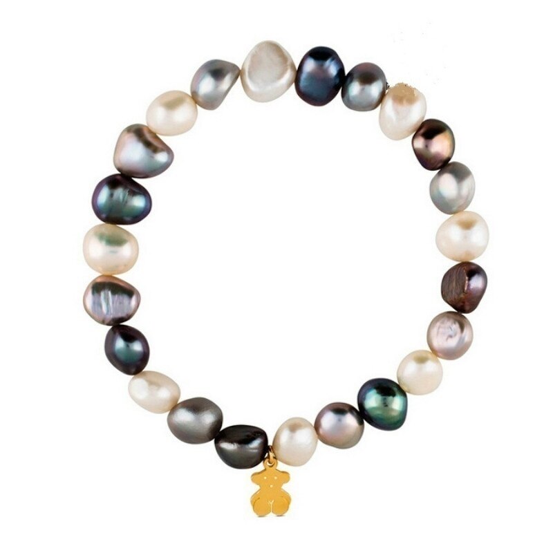 Irregular Pearl Tendy Bear Bracelet Women,Wedding Cultured Charm Knot Bracelet Mermaid Glass Bracelet Jewlery Girl Birthday: SPSL218-Multicolor