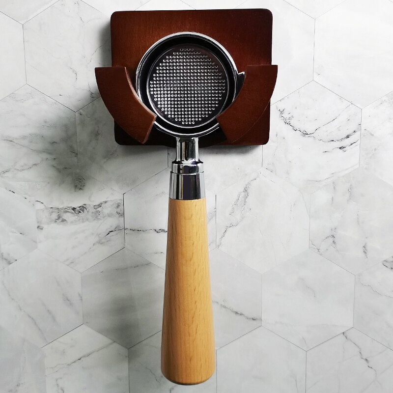 Porte-filtre à café en bois, support mural pour expresso 51mm/53mm/54mm/58mm, porte-filtres à café, porte-outils à café