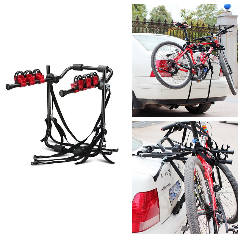Sykkelstativ med solid armfeste for bagasjerom til 3- sykler, bakfeste for biler, suv-er og takbagasjebrett til biler