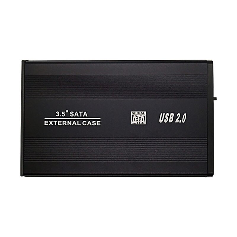 Nworld 3.5 &quot;USB 2.0 SATA 3.0 HDD Case Box 480Mbps custodia esterna per custodia rigida da 3.5 pollici scatola HDD spina ue: Black