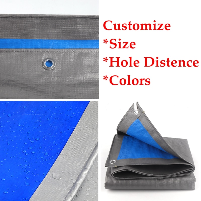 Lona de PE plateada y azul de 0,23mm de grosor, impermeable, para camión, coche, balcón, camión
