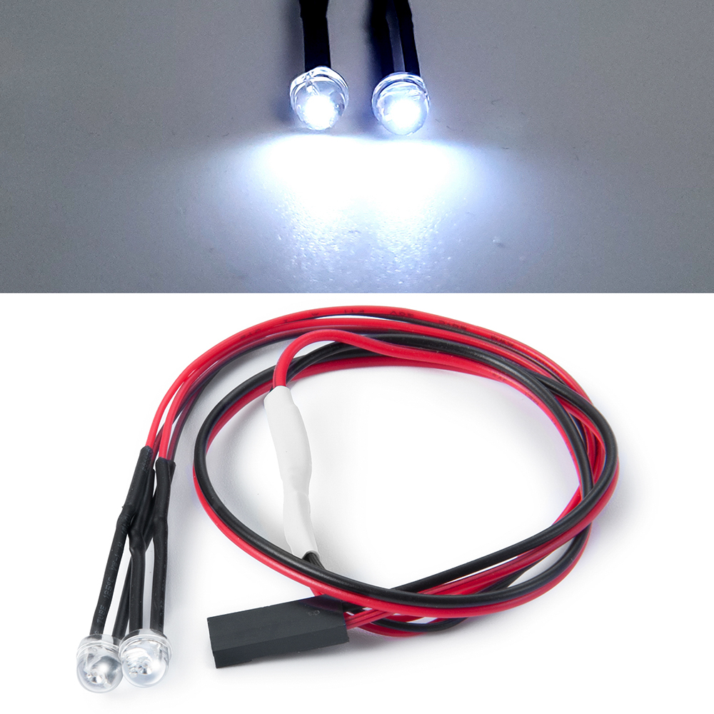 AXSPEED luces LED faros luz trasera foco nocturno para 1/10 1/18 1/24 Axial SCX10 SCX24 TRX4M TRX4 TRX6 Tamiya piezas de bricolaje: Blanco