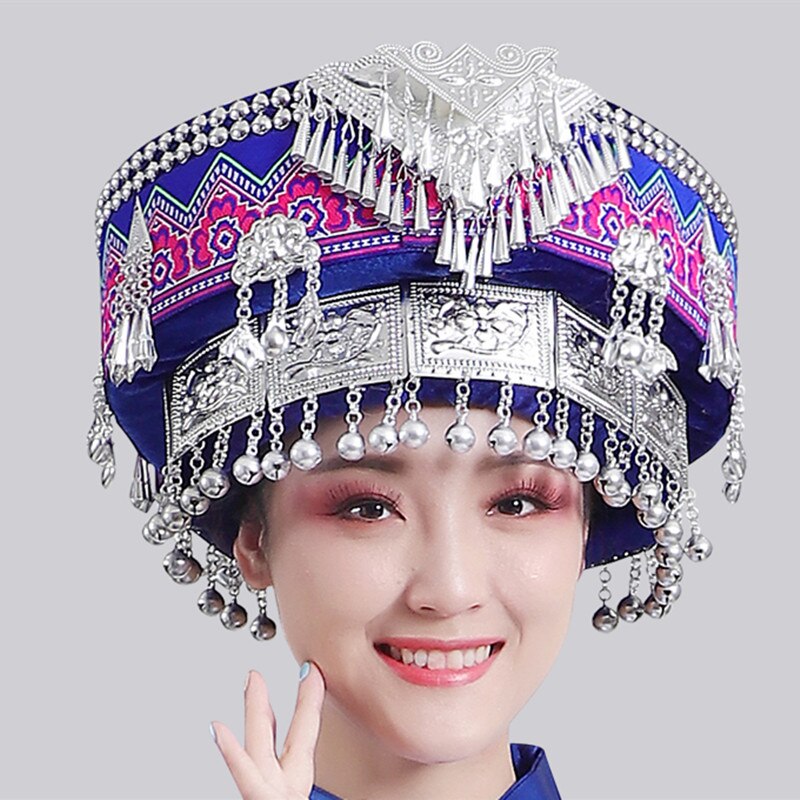 Hmong Miao Dance Hat For Women Traditional Clothing Hats With Tassel Accessories Festival Performance Headwear Vintage Headdress: 1