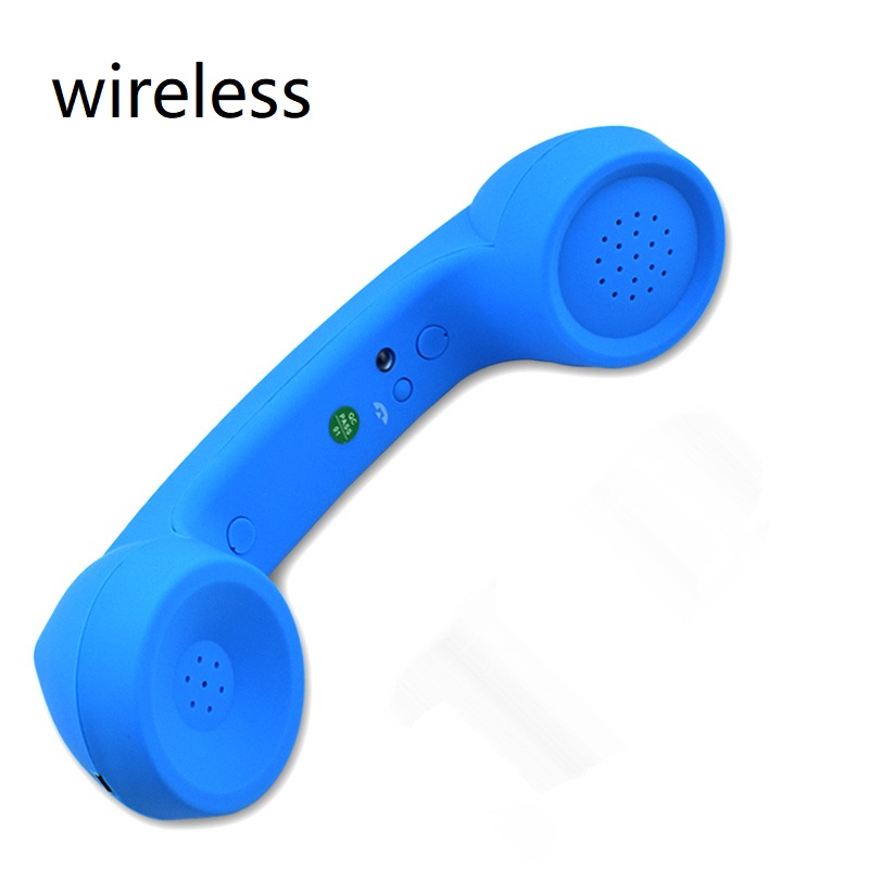 Wireless Retro Telefonhörer und Draht Strahlung-beweis Hörer Empfänger Kopfhörer für ein handy mit komfortable anruf: wireless blue