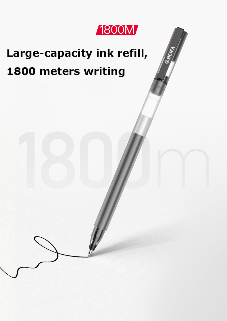 Beifa 10pc/5pc Gel Pens Set Super Durable High capacity Sign Pen Pучка 1800M Writing boligrafo School Office Stationery Supplies