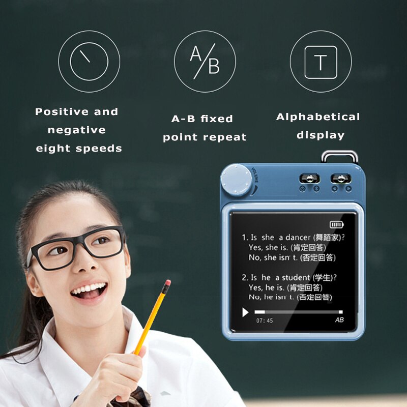 MP3 Spieler Bluetooth 5,0 Subwoofer Musik Lautsprecher berühren Schlüssel Gebaut-in 8GB HiFi Metall Mini Tragbare Walkman Unterstützung Alarm Uhr