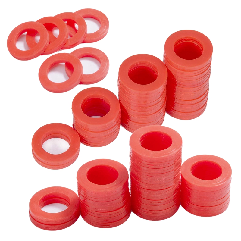 Outdoor Tuinslang Siliconen Washer Pakking, 90Pcs Rood O-Ringen Silicone Washer Pakking Combo Pack Voor 3/4Inch Tuinslang En