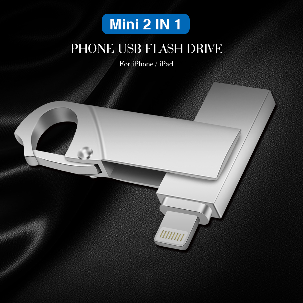 Usb Flash Drive 8GB16G32G64G128G256GB Voor Ipad Iphone 5S/6/6S/7/7Plus/8/X/Xs/Xr 3in1 Pendrive Usb Memory Stick