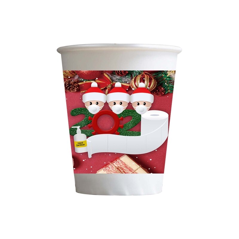 Gobelets en papier de noël, vaisselle jetable de noël, fête d'anniversaire, pique-nique, fournitures de cuisine, vaisselle, décoration: 3