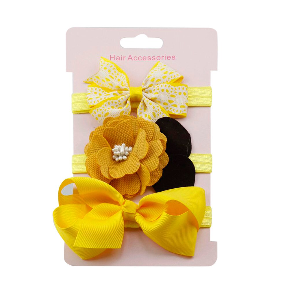 2020 3 pz Dei Bambini Floreale Della fascia Delle Ragazze Del bambino Accessori Anello Elastico Della fascia impostato Nuovo Arrivo Dropshipping # Jan: G