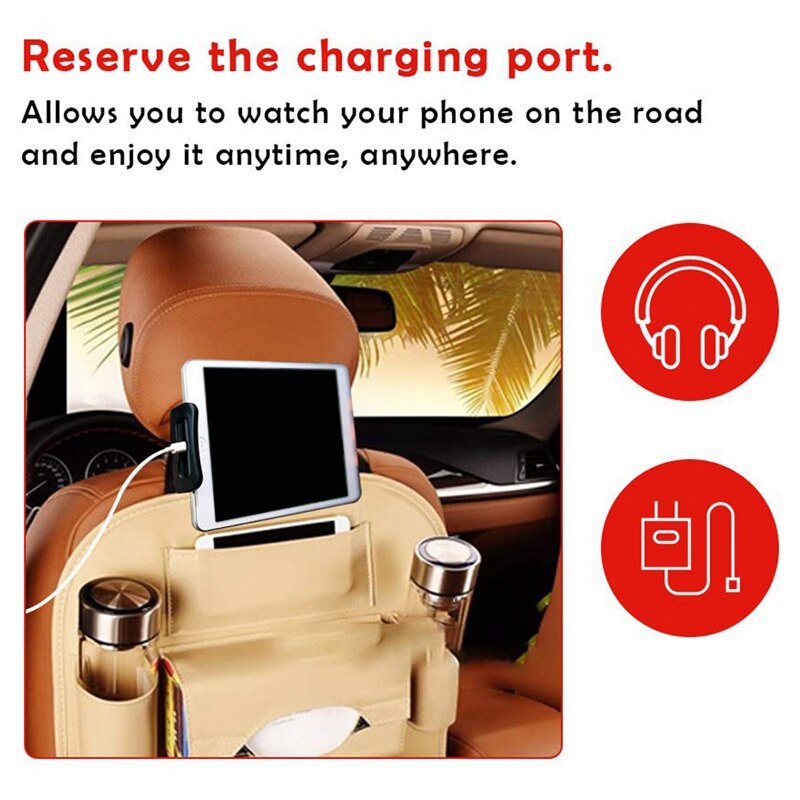 Auto hoofdsteun houder, universele 360 ° draaibare verstelbare auto achterbank houder tablet hoofdsteun houder voor 4-11 inch tablets mobiele telefoon