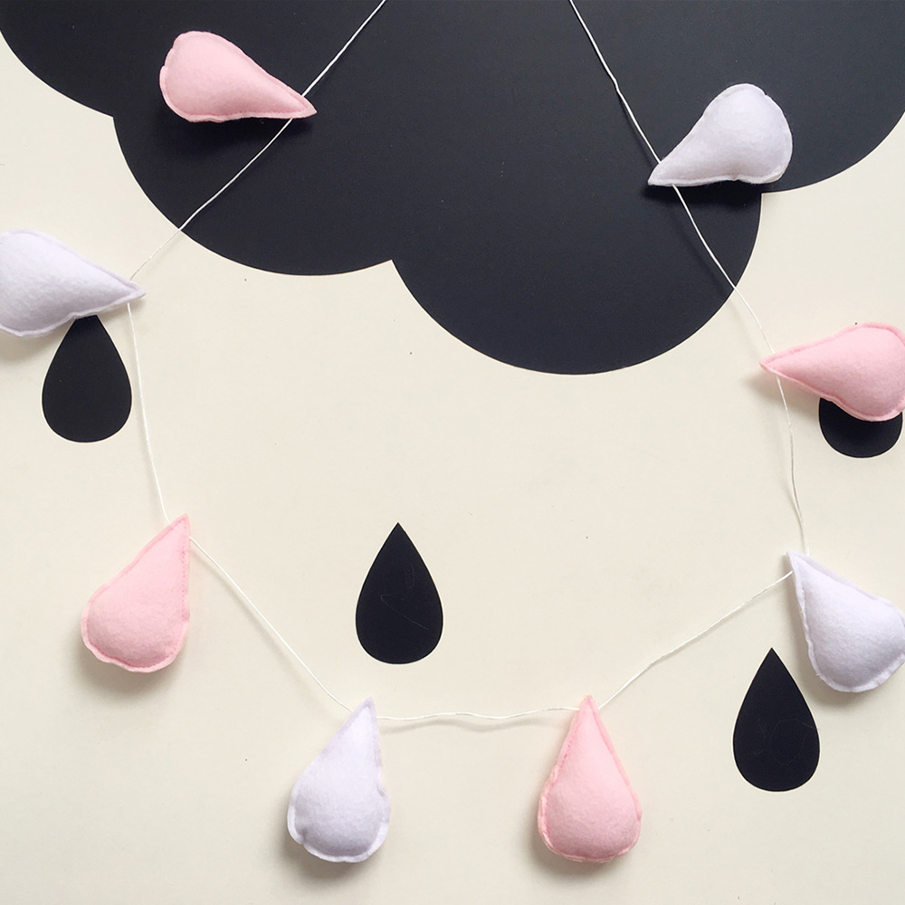 Baby Bumper Voor Pasgeborenen Baby Room Decor Rainbow Regendruppels Opknoping Muur Kinderen Tent Kamer Decoratie Bumper Fotografie Props: Rainbow-9