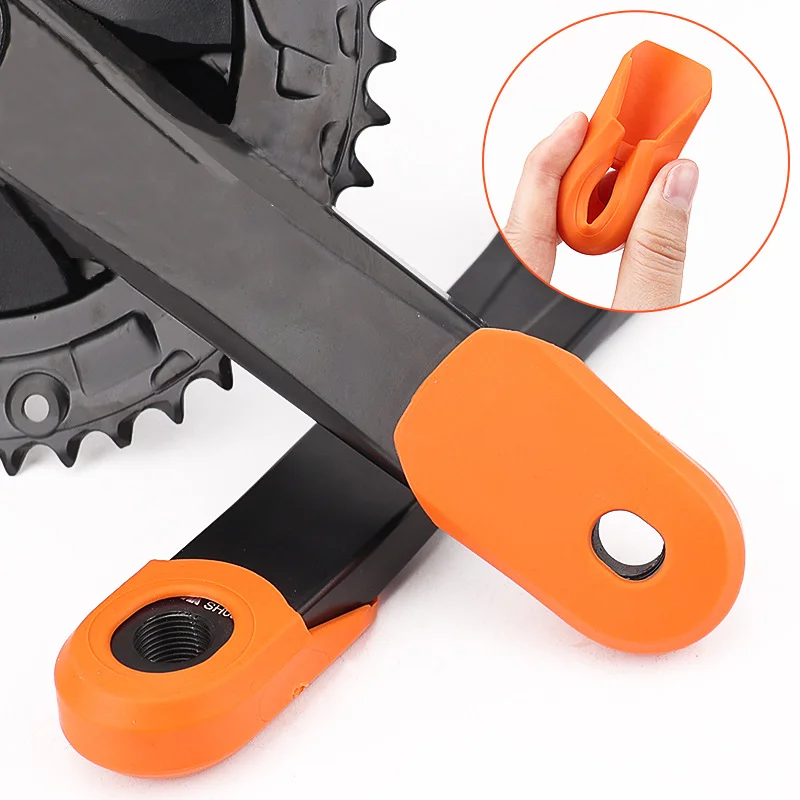 1 pair Silicone MTB Road Bike Crank Arm Skin Protectors Sleeve Cover Boot Cap Tools Kit Outdoor Cranksets Bicycle Components