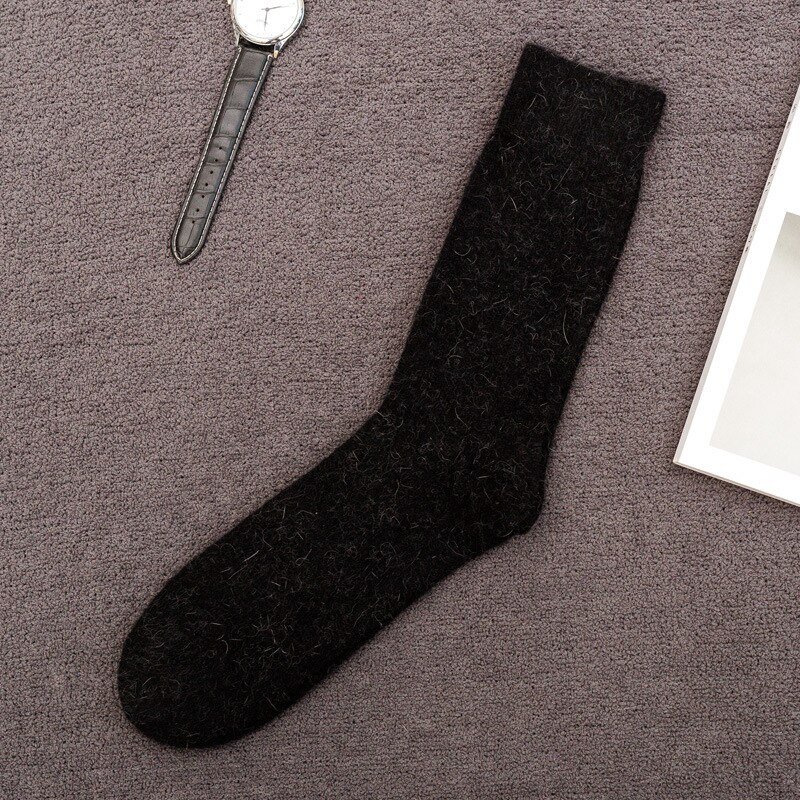 Dikke angola konijnen- en merinowol sokken 3 paar/partij herensokken klassieke zakelijke winter lange sokken