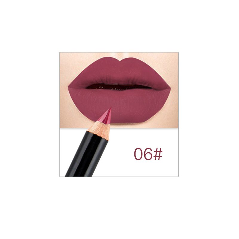 12 färger lipliner makeup vattentät lip liner penna set hjl 2018: 6
