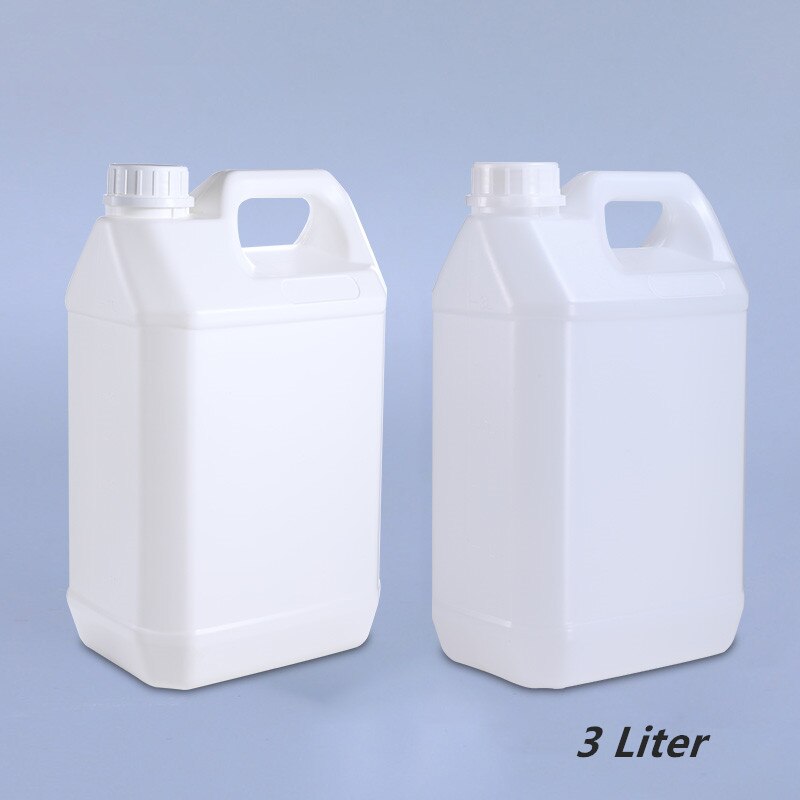 Contenedor de plástico HDPE cuadrado de 3 litros, contenedor portátil a prueba de fugas, cubo para productos químicos, botella para detergente para ropa, 1 ud.