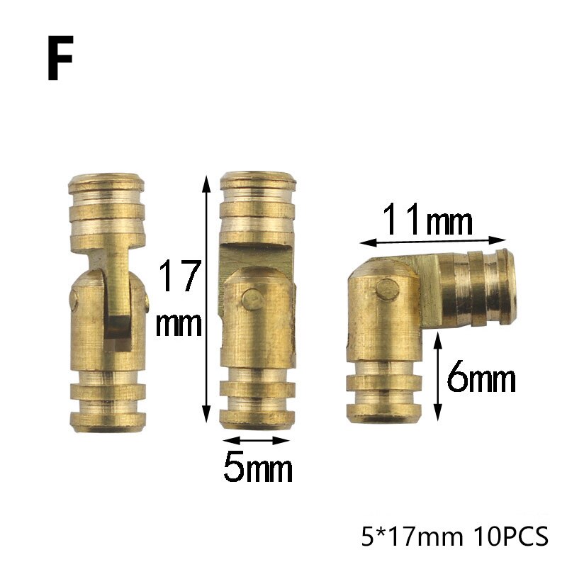 10PCS Copper Brass Furniture Hinges Cylindrical Hidden Cabinet Concealed Invisible Door Hinges For Hardware Box: F