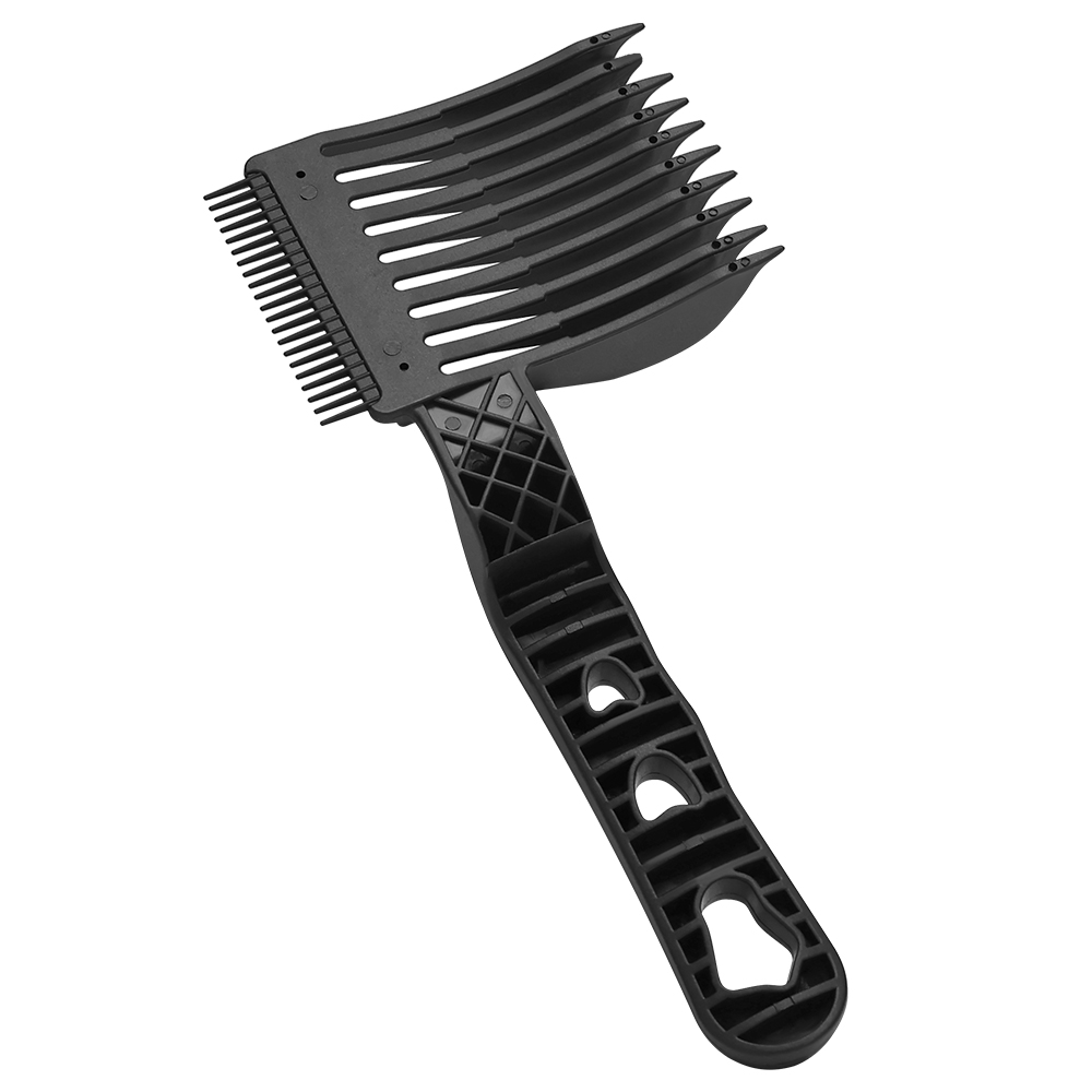 Peines para cortadora de pelo con posicionamiento curvo y mango largo para hombre, peines de plástico para peluquero, peines para cortar el pelo con parte superior plana, herramientas de estilismo para barbería