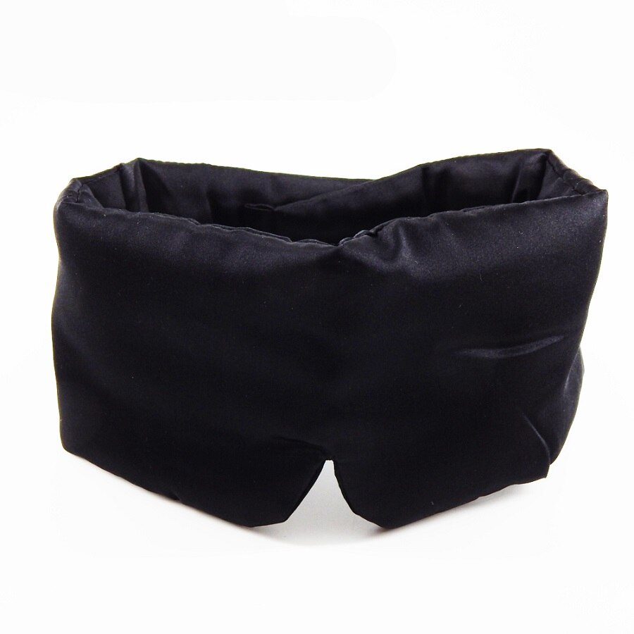 Cucommax 100%  natuurlijk zijden slaapmasker voor de ogen, dikker slaapmasker, zwart masker, verband voor de ogen tijdens het slapen - msk 54: Zwart