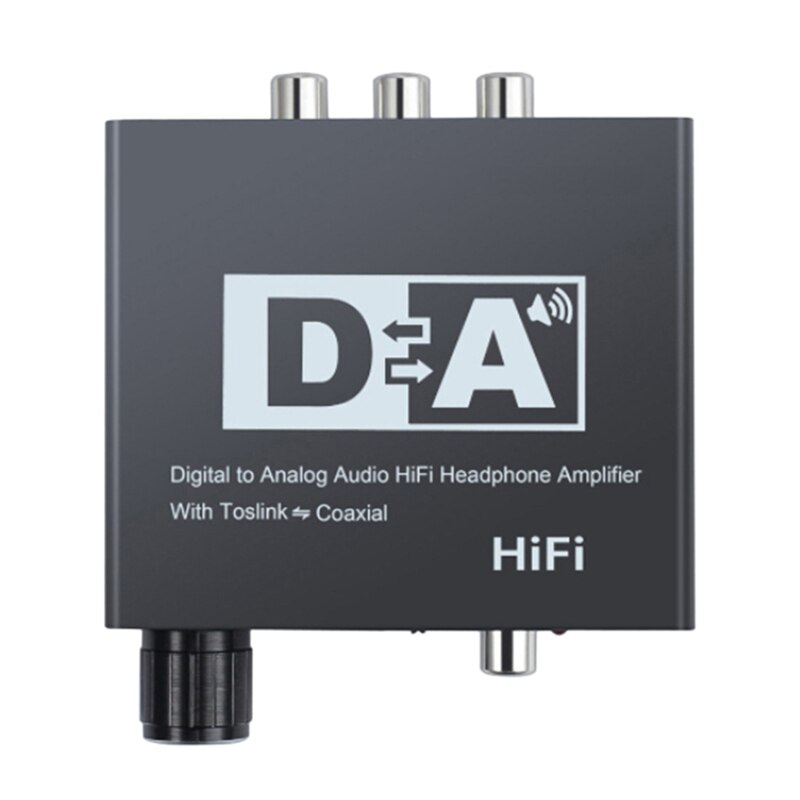 Digital Coaxial to Analog Fiber to Analog o Converter Digital to Analog Decoder Adjustable Volume EU Plug: Default Title
