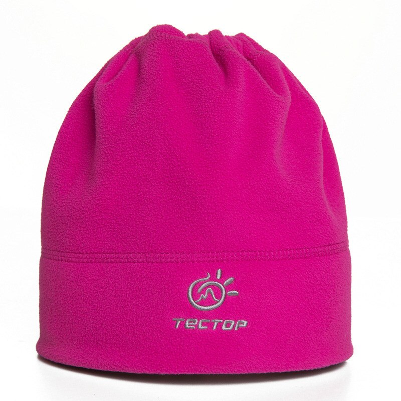 Tectop vinter udendørs vindtæt termisk vandring cap holder varm fleece hat: Rose