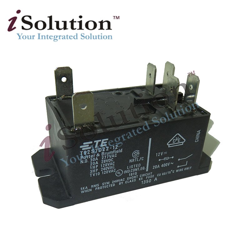 opprinnelig strømrelé  t92 s 7 d 22-12 t92 p 7 d 22-12 generell relé dpst-Nei  (2 form a ) 12 vdc 30a