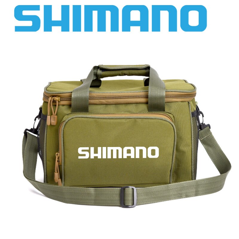 SHIMANO-bolsas multifuncionales para aparejos de pesca, bolsa de almacenamiento para equipos de pesca,: Verde militar