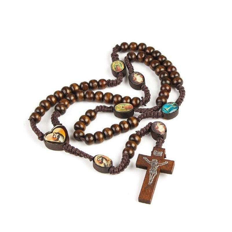 Salem – collier chapelet avec croix et jésus, ornement religieux et catholique