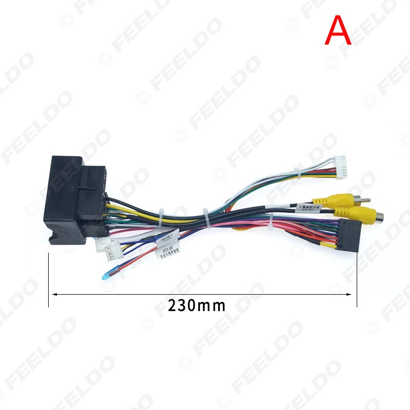 FEELDO 1PC 16-pin Car Android Stereo Wiring Harness For Peugeot 3008/Citroen C4/C-Quatre/C4L/C3 XR/C5/DS6 #AM6226: A only cable